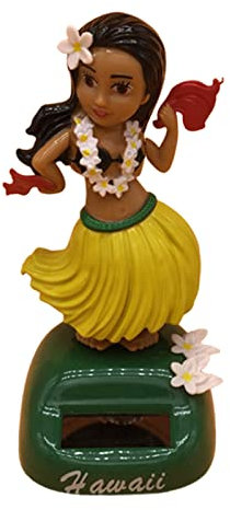 Gusengo 1/4 PCS Hawaiian Dancing Doll, Solar Dancing Figure Toy, Hawaii Girl Posing Car Dashboard, Hawaiian Hulas Toy Shaking Head Dancer For Car Interior Party Decor