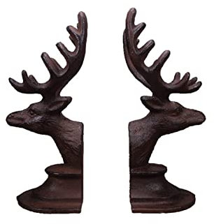 RUTAVM Buchstützen rutschfeste Buchstützen, Buchstützen aus Schmiedeeisen, Hirschkunst, dekorative Buchstützen, Retro-Imitation, alt bücherstützen