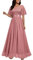 MIUSOL Women's Elegant Flutter Sleeves Lace Sequin Prom Bridesmaids Party Gown Formal Maxi Dress (Medium, Dusty Pink)
