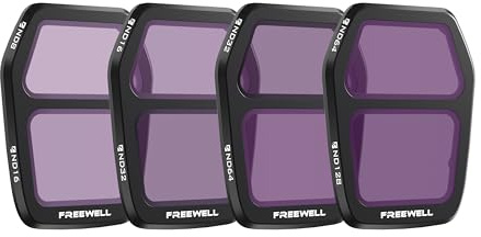 Freewell Air 3S Split ND Filter 4-Pack - ND8/ND16, ND16/ND32, ND32/ND64, ND64/ND128 for Balanced Exposure for Dual-Lens Control in Changing Light