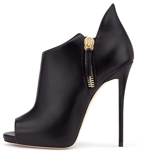 Mdrcg Peep Toe Ankle Boots for Womens Open Toe Platform Stiletto High Heels Side Zipper Heeled Sandals for Evening Prom Dress Pumps Shoes
