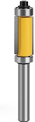 1pc 8mm Shank Double Bearing Straight 1 Inch Trim Router Bit Trimming Knife Milling Cutter Carbide Flush Woodworking