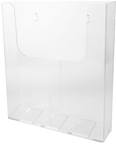 Angoily Carpeta de pared: A4, acrílico, con un solo bolsillo, organizador de pared para documentos, correo y papel, transparente, ideal para oficina, hogar, escuela y baño.