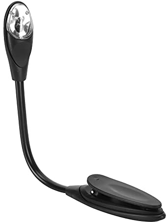 LED-läslampa Bärbar flexibel boklampa med klämma för resor i sovrummet Svart
