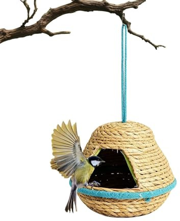 Casa per colibrì | Capanna tessuta a mano, capanna per uccelli, per conuro, calopsitta, inseparabile, canarino, ara, fringuello grigio africano
