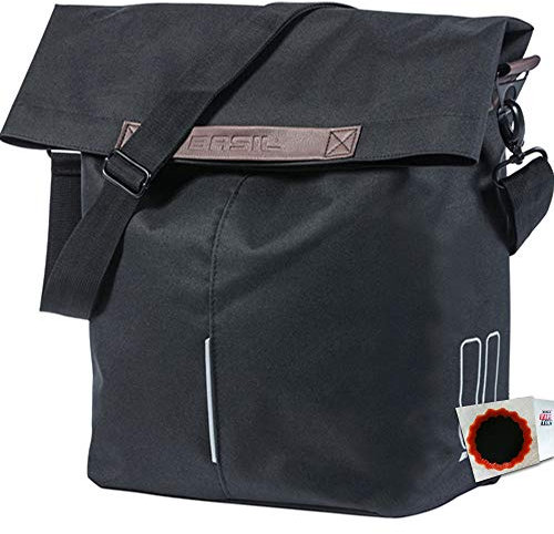 Basil Seitentasche City Shopper 16L schwarz Fahrradtasche + SCHLAUCHFLICKEN