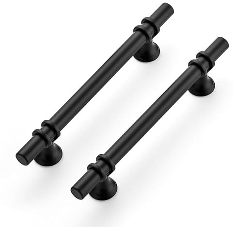 Ravinte 10 Stück Möbelgriffe Schwarz Schrankgriffe 128mm Griffe für Küchenschränke Türgriffe für Küchenschränke Griffe Möbel Mit Rundem Sockel Schubladengriffe