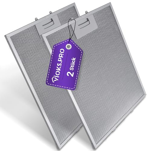 Vioks.pro Set 2x Filter Dunstabzugshaube 310x250mm Ersatz für Bosch 00353110/353110 Fettfilter Dunstabzugshaube Metall, Siemens Dunstabzugshaube Filter Metall