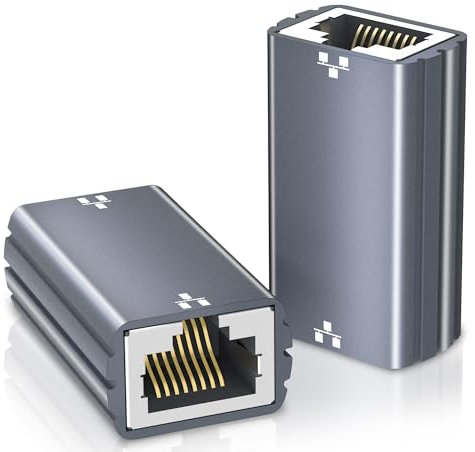 RJ45 Kupplung LAN Kabel verlängerung Ethernet Kabel 10Gigabit Verbinder Ethernet Verbindet LAN Adapter für Kabel LAN Netzwerk Kabel Netzwerk Coupler Kompatibel mit Cat8,Cat7,Cat6,Cat5e,Cat5 [2 Stück]