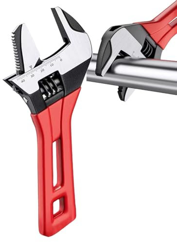 Bvizyelck Llave Inglesa, Llave Inglesa Ajustable Para Fontanería Con Agarre suava, Llave De bocas Ancha Ajustable Para Fontanería, Llave Ajustable Para Fontanería, Llave Para Lavabos, Baño, Garaje