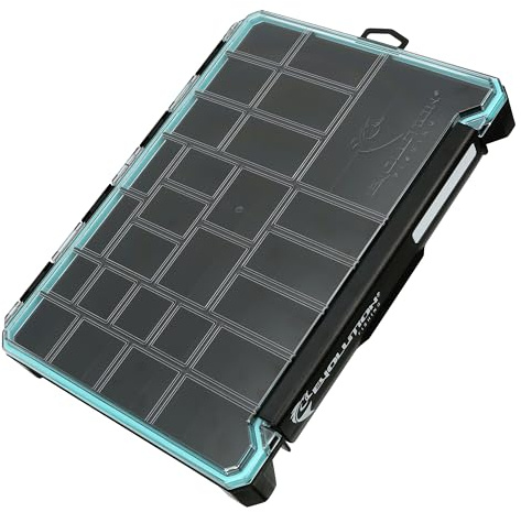 Evolution Fishing BallistiX Terminal Tackle Tray - Waterproof, Anti-Corrosion, One Hand Latch, Clear Lid, Lure Box, Tackle Storage