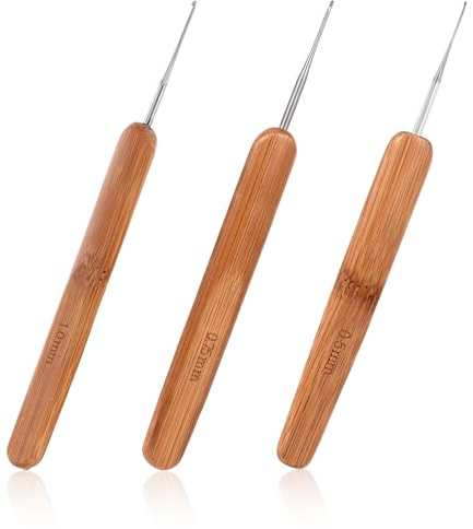 3 styck krokar för hårflätor, dreadlock-krokar (0,5 mm/0,75 mm/1 mm) för hår, krokar för dreadlocks, flätor, peruker och mer, DIY fläthandverk, 1 krok
