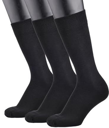 COTTON DAY Men's Premium Combed Cotton Dress Socks Seamless Toe Black XL