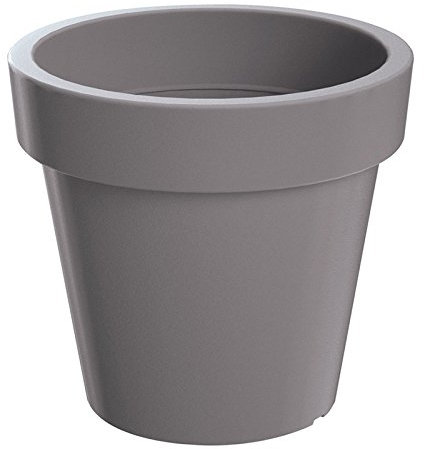 Planters Pride Aura 39cm Large Round Plastic Plant Pot, Stone Grey | 27L Weather-Resistant Balcony & Patio Planter/Houseplant Pot for Aloe Vera | Indoor/Outdoor Flower Pot for Spider Plants, Dracaenas