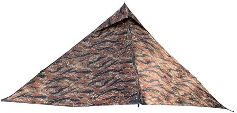 TENPLAY 2.0 Upgrade Ultralight 1 Person Camping Tent - 940g, 20D Nylon Backpack Trekking Shelter, PU5000mm Waterproof & Fully Taped Seams, Height 130 cm, NO Pole for Hiking Mountaineering(Camouflage)