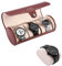 GAESHOW 3 Slot PU Leder Uhrenkasten, Tragbare Uhren Rolle, Retro Uhrenrolle für Damen und Herren, Uhrenbox für Boyfriend Ehemann(Braun)