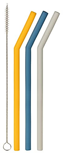 dentistar Silikon Strohhalme – 2 x 3er-Set Baby Strohhalme aus 100% Silikon – Nachhaltige & wiederverwendbar für Kinder - mit 2x Reinigungsbürsten – BPA frei
