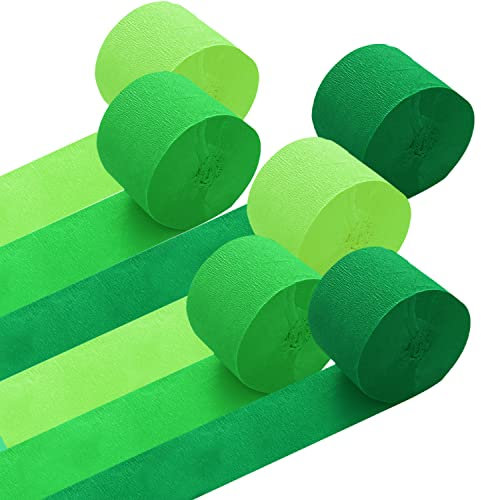 CC wonderland zone 6 Rolls Krepppapier Grün,Kreppbänder in 3-Farben Dekoration,St. patrick's day Deko