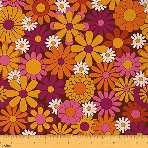 60s 70s Groovy Tissus au metre Vintage hippie fleurs décoration imperméable Tissu extérieur Vintage bohème plantes fleurs Tissus 92x150cm chaise