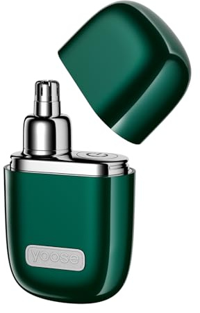 yoose Taglia Peli Naso in Lega, Indolore Taglia Peli Naso e Orecchie Impermeabile IPX7, Peli Naso Uomo con Motore Super Silenzioso da 10.000 Giri/Min e 2x Lame Antiruggine, Ricaricabile di Tipo C