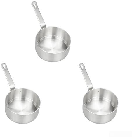 HEBEOT Lot de 3 petites casseroles avec couvercle en acier inoxydable 13 x 7 x 5,5 cm, N4MLB20FRUB6TAIFO66RY7