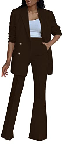 Completo Donna Elegante Autunnale Abito Da Cocktail Eleganti Aperto Davanti Colletto Complete Da Cerimonia Casual Matrimonio Completo Ufficio Giacca E Pantalone Set Da Lavoro Comoda Per Sera Party
