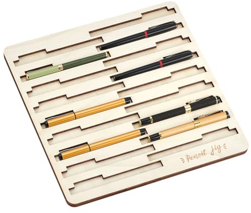 BENECREAT Dispositivo per Incisione Laser con 18 slot, Strumento Portapenne di Precisione per La Creazione Creativa di Penne, Progetti Fai Da Te e Laser, ID 150x18mm