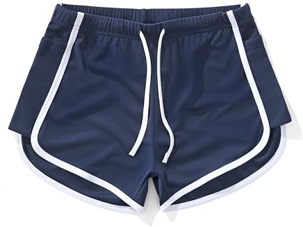 AIMPACT Gym Shorts Men 3 Inch Breathable Lightweight Retro Shorts Quick-Dry Mens Mesh Shorts for Running Bodybuilding Fitness Tennis Cycling Swimming Lounge (Navy-M)