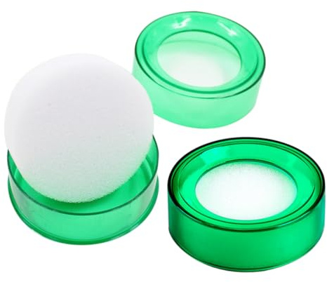 PACKOVE Spugna per Bagnare le Dita 2 Pezzi Tazza in Plastica Trasparente Verde, Umidificatore per Dita per Conteggio Contanti in Ufficio, Strumento da Scrivania per Gestione Denaro e