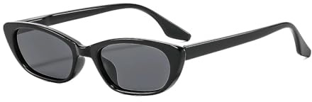 Suertree Moda Occhiali da Sole da Uomo Occhiali Polarizzati Donna a Occhio di Gatto Montatura Piccola con Protezione UV400 Nero