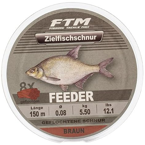 FTM Ligne tressée Feeder pour poissons cibles Marron 150 m