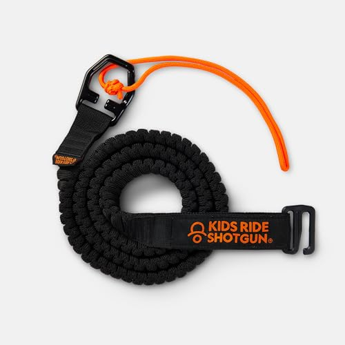 Kids Ride Shotgun - Kids Mountain Bike Tow Ropes | Stretchy Elastic Cord for Kids Bike Pull Behind Attachment | Load Rating 500lb (Black, Quick Fit)