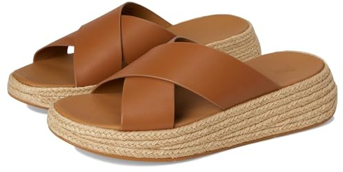 Fitflop Damen F-Mode Espadrille Leather Flatform Cross Slides Schiebe-Sandalen, Deep Tan, 38 EU