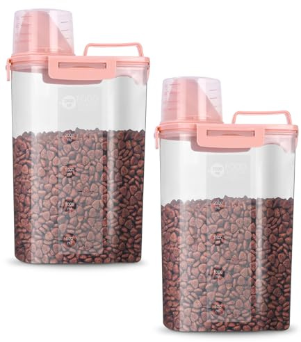 jutyum 2 Pièces Conteneur Croquettes Chien 3L, Boite Rangement Cuisine, Boite a Croquette pour Chien, Rangement Hermétique, Distributeur de Lessive, Rangement Hermétique, Boite Cereales