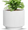 AmiCera Self Watering Ceramic Pots for Indoor Plants, Water Level Indicator with Drainage Hole, Self-Watering Outdoor Planters, Large Flower Pot for Easy Care (White)