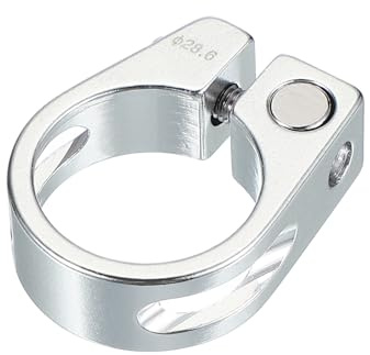 PATIKIL 28.6mm Cycles Bike Seat Post Clamp, Aluminum Alloy Seat Tube Clip Bike Quick Release Clamp for Mountain Bike Road Bike Gear Track Bike Folding Bike Silver