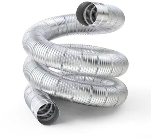 Tubo flessibile in acciaio inossidabile per stufa, tubo di scarico da 50 mm, accessori per camino, per camini esterni e scaldabagno