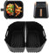 Dual Zone 2 Chambers Silicone Mould Hot Air Fryer for Ninja Hot Air Fryer Max Pro 6.2L AF180EU, Reusable Airfryer Accessories Silicone Inserts for Ninja 6.2L AF180DE 4.7L AF140EU