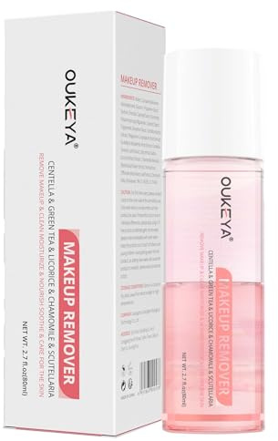 OUKEYA Micellar Cleansing Water, Eye Makeup Remover-Waterproof Makeup Removal, Suitable for All Skin Types, Travel-Friendly Daily Use, 80ml
