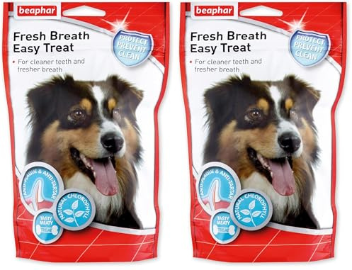 Beaphar - Fresh Breath Easy Treats - Tasty Dental Care For Dogs - For Cleaner Teeth & Fresher Breath - 150g (Pack of 2)