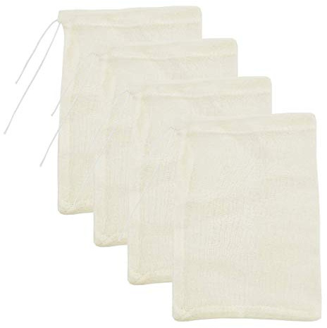 Cheesecloth Bags for Straining,Reusable Cold Brew Coffee Cheese Cloths Strainer,Large Nut Milk Tea Juice Bag,100% Natural Cotton Fine Mesh Filter Bags(X-Small,4 PACK)