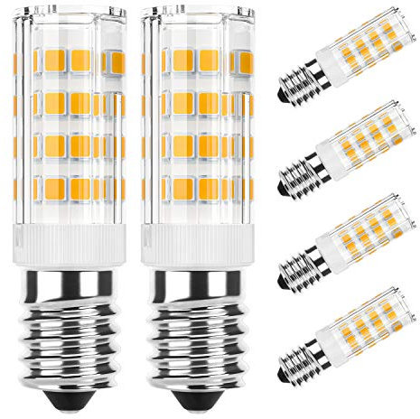 DiCUNO E14 Cooker Hood LED Bulb 3W, 30W Halogen Equivalent, 280LM, Warm White 2700K, E14 Ceramic Base, Non Dimmable Small Edison Screw for Fridge/Cooker Hood/Home Lighting, 6-Pack