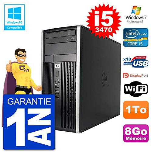 PC HP 6300 MT Intel Core i5-3470 RAM 8Go Disque Dur 1To Graveur DVD WiFi W7 (Reconditionné)