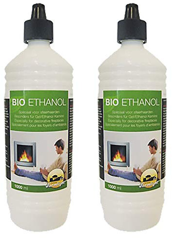 Farmlight Bio - Ethanol - 2 Liter > 95% - 96,6% Premium für Ethanolkamine, Gelkamine, Bambusfackeln, rückstandslose Verbrennung aus nachwachsenden Rohstoffen