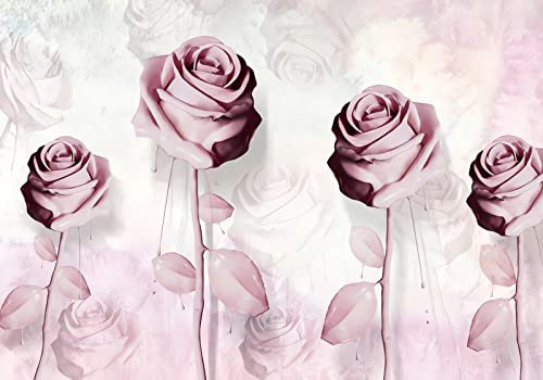 Wesmilewallpaper Papier Peint Panoramique 3D Papiers Peints Intissé Peinture À L'Huile D'Art Rose Rose Tapisserie Murales Papier Peint Poster 150x105cm