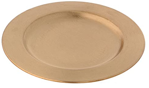 Holyart Piattino portacandele Rotondo in ottone dorato d. 14 cm