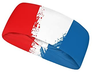 Jeiento Bandeau de sport pour homme pour football, gym, exercice, entraînement, course à pied, cyclisme, tennis et baseball, drapeau de la France