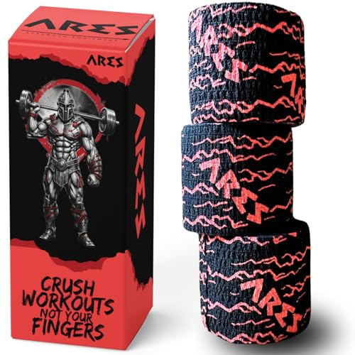 BACK TO ROOTZ Ares - Tape Crosstraining, Ginnastica e Sollevamento Pesi. Nastro Elastico con Colla Anti-residuo. Grip Migliorato 3 Rotoli 4.5cmx5m (Black)