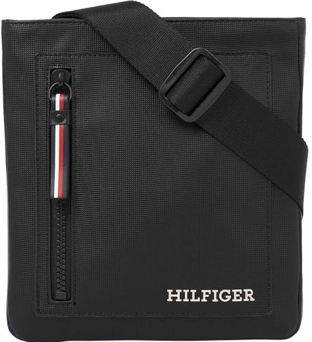 Tommy Hilfiger Herren Umhängetasche Pique Mini Crossover Mittelgroß, Schwarz (Black), Einheitsgröße