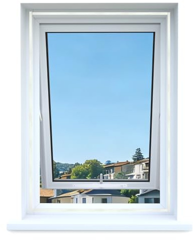 Apalus NOVITA Zanzariera per Finestre 110x130CM con Zip per Accesso All'Esterno, Adatta per Finestra a Battente, con Taparelle o Persiane, Finestre a Bilico o Lucernari, Bianco, 1 pezzo